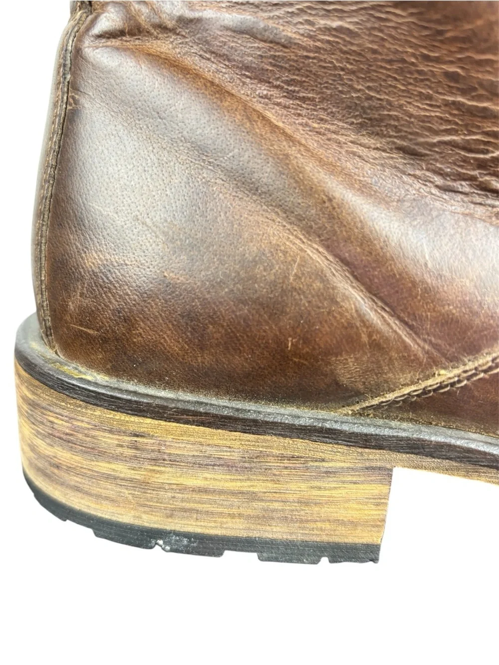 Red Tape Men’s Salisbury Ankle Boots Brown Side Zip Block heel Size 8.5